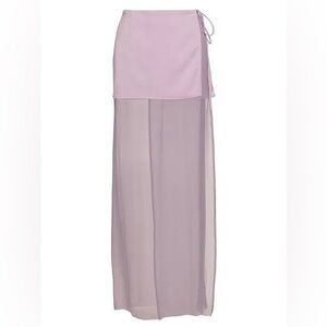 Dries Van Noten silene silk-blend wrap maxi skirt in lilac